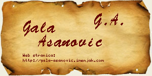 Gala Asanović vizit kartica